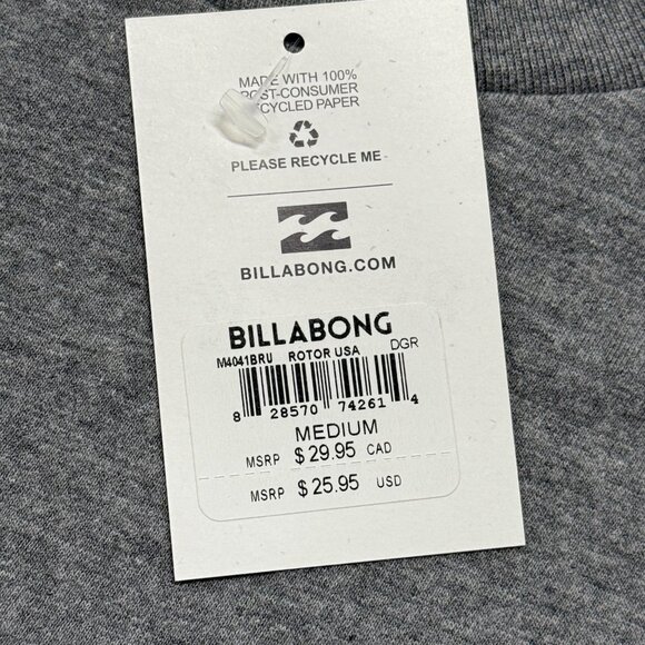 Billabong T-Shirt Mens Medium or Large Gray USA Flag Surf Short Sleeve Graphic - Picture 5 of 15